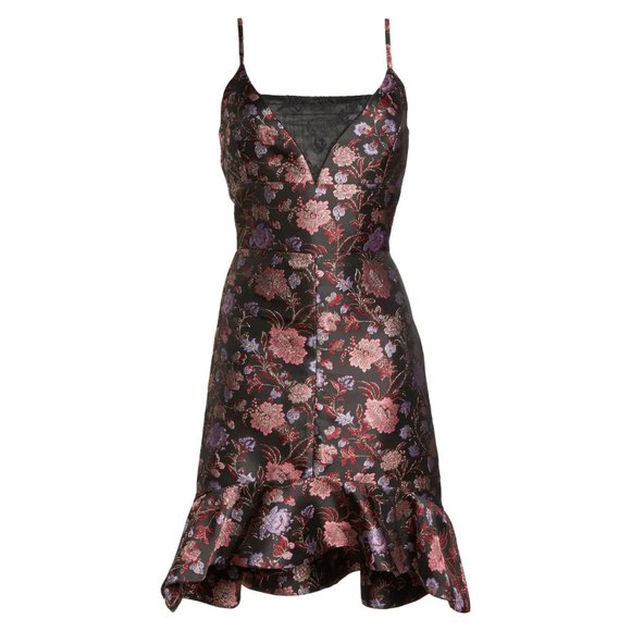 NEW!! Forest Lily Metallic Jacquard Ruffle Hem Dress, Size 8 - Picture 5 of 16